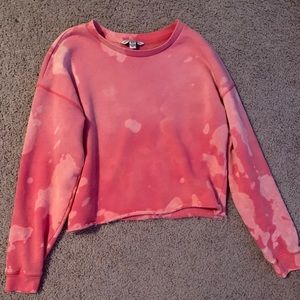 American Eagle Cropped “Bleached” Tie Dye Crewneck